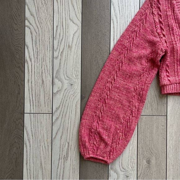 Zara Pink Cable Knit Women's Sweater - Picture 2 of 4